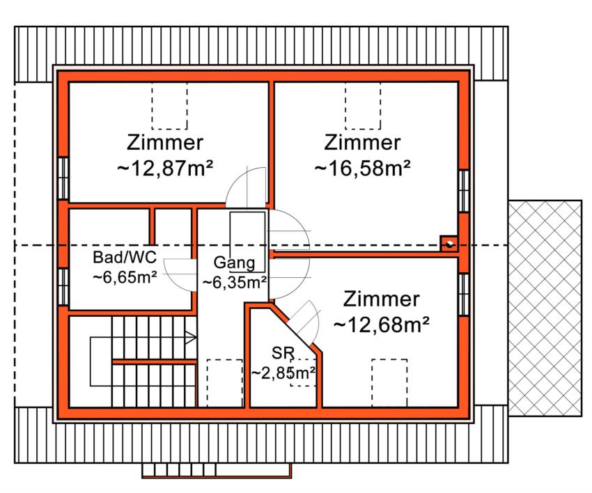 Skizze Obergeschoß