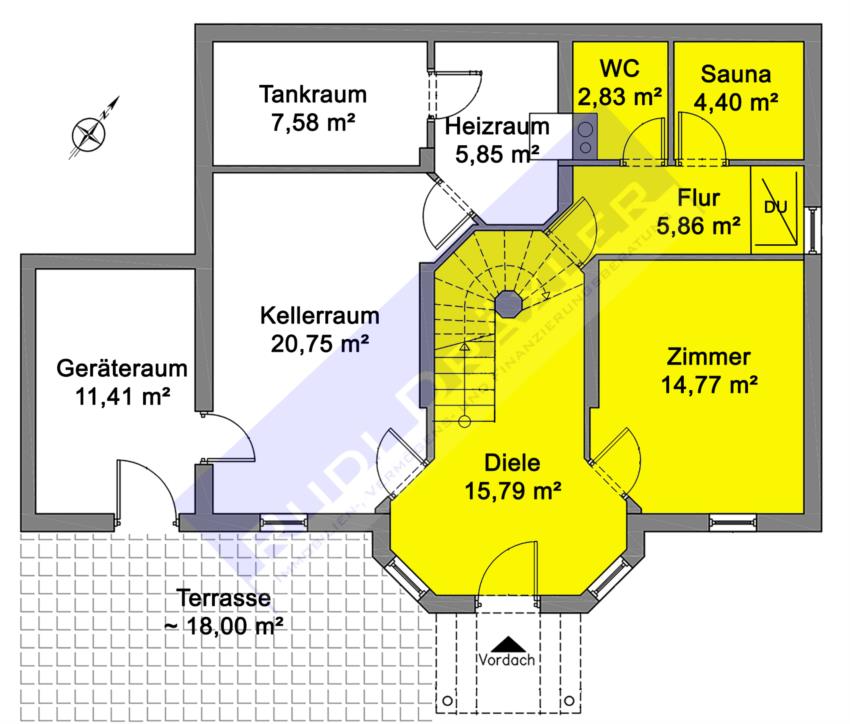 Plan Keller- bzw. Gartengescho
